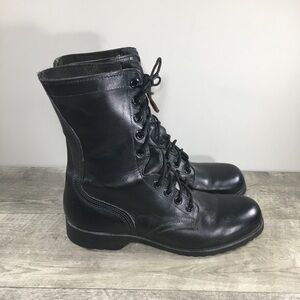 Vtg 80s Combat Mens Work Soft Toe Punk Grunge Leather Motorcycle Biker Boots 10